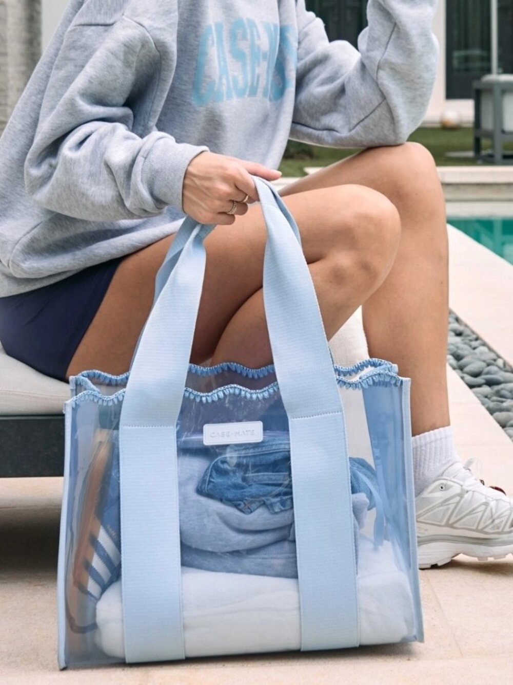 Case-Mate Jelly Tote Carolina Blue Clear Beach Pool Cruise Travel Carryall NWT - Picture 3 of 9